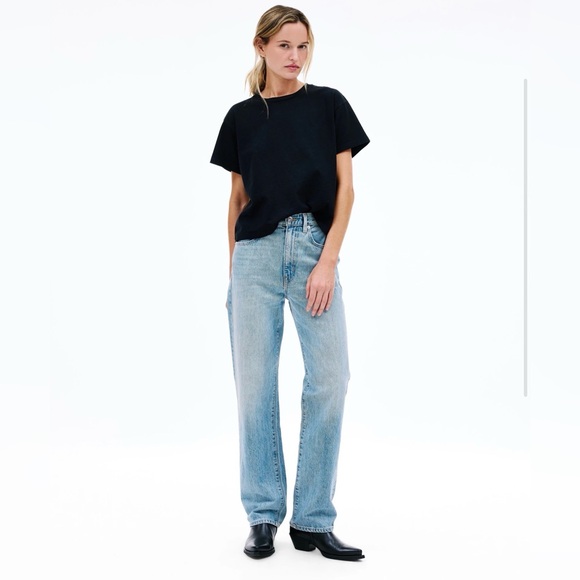 Slvlake London Straight-Leg High-Rise Jeans in Light Blue